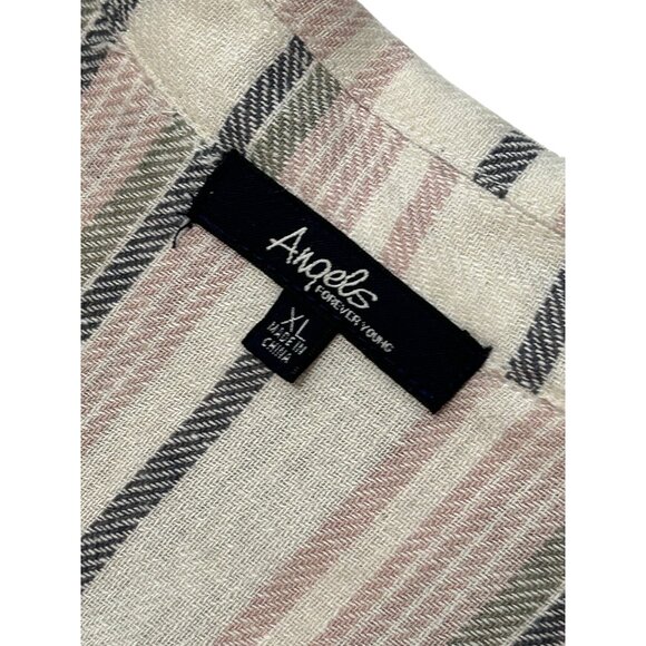 Angels Forever Young Striped Sleeveless Button-Front Blouse XL 1758 - Picture 4 of 7